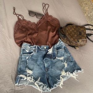 Brown Abercrombie lace top